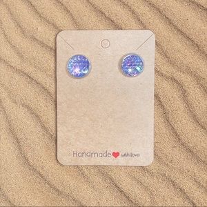 Treasure Tales Mermaid Stainless Steel Earrings- 12mm- Lilac